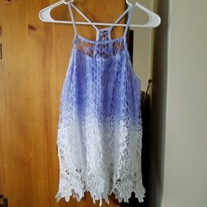 Ombre racerback lace  tank top